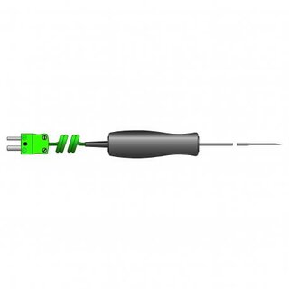 Thermocouple Penetration Probe, Small Handled, Fast Response, Coiled Cord, -75 to +250C